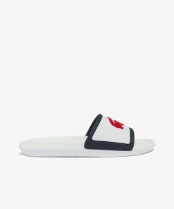 Lacoste Slides-Mens Croco Rubber Strap Slides-39CMA0043-lacoste france