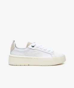 Lacoste Women-Womens Carnaby Platform Leather Sneakers-45SFA0040-locoste