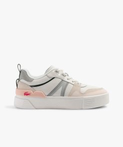 Lacoste Sneakers-Women’s L002 Leather and Mesh Sneakers-46CFA0023-lacoste factory outlet