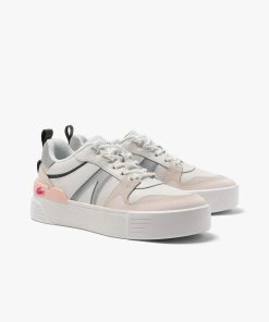 Lacoste Sneakers-Women’s L002 Leather and Mesh Sneakers-46CFA0023-lacoste factory outlet 2