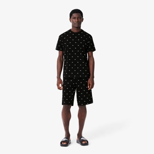 Lacoste Underwear & Loungewear-Mens Printed Cotton Pajama Set-4H3304-51-lacost - Image 2