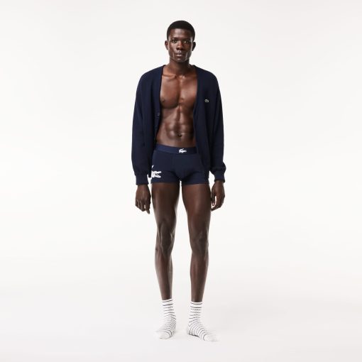 Lacoste Underwear & Loungewear-Mens 3-Pack Print Trunks-5H1803-51-lacoste outlet - Image 2