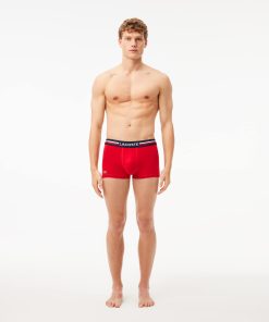 Lacoste Underwear & Loungewear-Mens 3-Pack Multicolor Waist Trunks-5H3386-51-lacoste near me