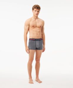 Lacoste Underwear & Loungewear-Mens 3-Pack Multicolor Band Trunks-5H3413-51-lacoste sale