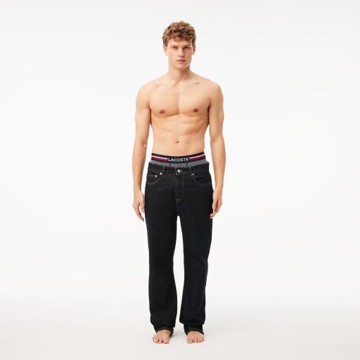 Lacoste Underwear & Loungewear-Mens 3-Pack Multicolor Band Trunks-5H3413-51-lacoste sale - Image 2