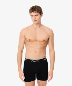 Lacoste Underwear & Loungewear-Mens Cotton Jersey Boxer Briefs 3-Pack-6H1290-51-lacoste sale