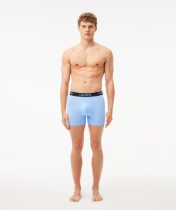 Lacoste Underwear & Loungewear-Mens Cotton Jersey Boxer Briefs 3-Pack-6H1290-51-lacoste store