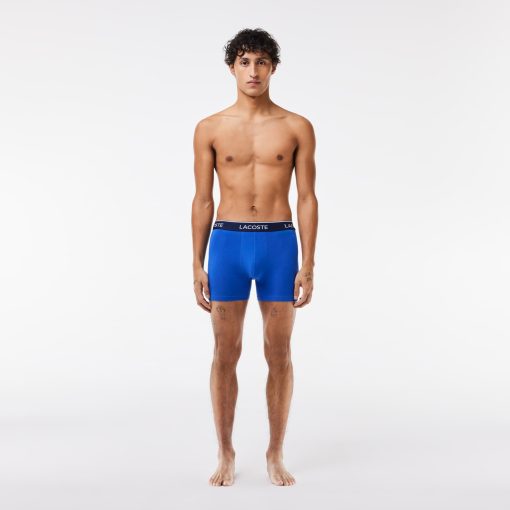 Lacoste Underwear-Mens 3-Pack Stretch Cotton Boxer Briefs-6H3420-51-lacoste sale