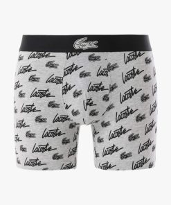 Lacoste Underwear & Loungewear-Mens Stretch Cotton All-Over Print Boxer Briefs-6H6044-51-lacoste cardigan