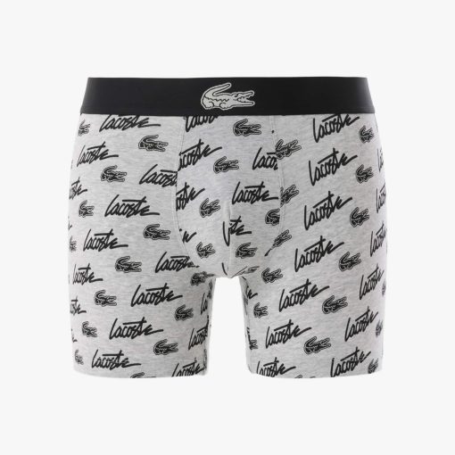 Lacoste Underwear & Loungewear-Mens Stretch Cotton All-Over Print Boxer Briefs-6H6044-51-lacoste cardigan