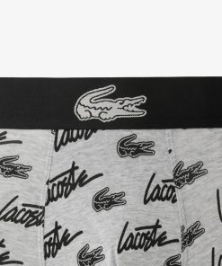 Lacoste Underwear & Loungewear-Mens Stretch Cotton All-Over Print Boxer Briefs-6H6044-51-lacoste cardigan 2