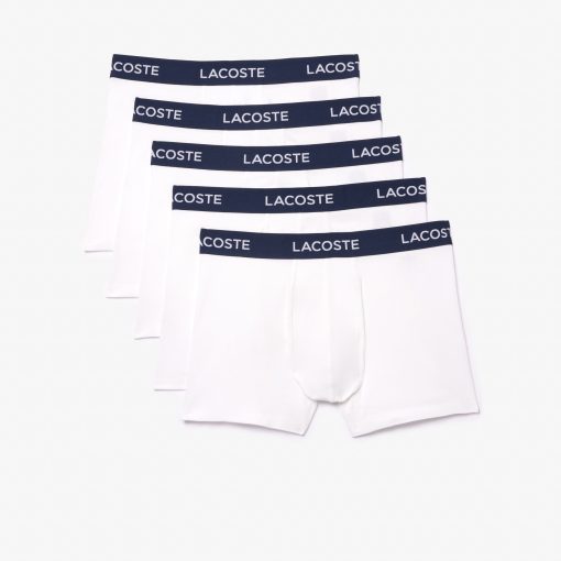 Lacoste Underwear-Mens 5-Pack Stretch Cotton Boxer Briefs-6H6521-51-lacoste near me