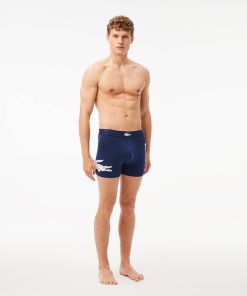 Lacoste Underwear & Loungewear-Mens 3-Pack Crocodile Waist Boxer Briefs-6H9844-51-lacoste outlet