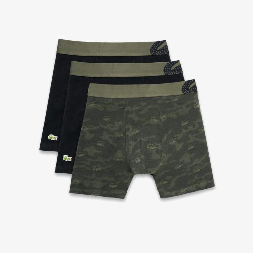 Lacoste Underwear-Mens Camo Print Boxer Briefs 3-Pack-6H9902-51-lacost