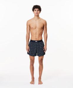 Lacoste Underwear & Loungewear-Mens 3-Pack Cotton Poplin Boxers-7H1755-51-lacoste sale