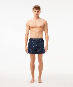 Lacoste All Sale-Mens 3-Pack Cotton Poplin Boxers-7H3406-51-lacoste sale