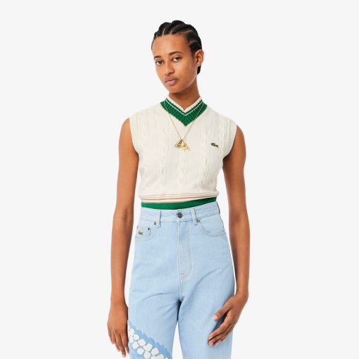 Lacoste Sweaters & Sweatshirts-Womens Runway Sweater Vest-AF1788-51-lacoste sale