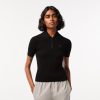 Lacoste Sweaters & Sweatshirts-Womens Zip Neck Rib Knit Polo-AF4953-51-lacoste factory outlet 3