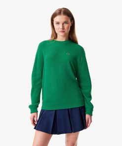 Lacoste Sweaters & Sweatshirts-Womens Lacoste x Bandier Cashmere Sweater-AF5837-51-lacoste factory outlet