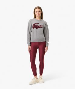 Lacoste Sweaters & Sweatshirts-Womens Lacoste x Bandier Contrast Crocodile Sweater-AF5842-51-lacoste factory outlet 2