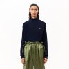 Lacoste Sweaters & Sweatshirts-Womens Relaxed Fit Wool High-Neck Sweater-AF9542-51-la coste 4