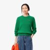 Lacoste Sweaters & Sweatshirts-Womens Relaxed Fit Wool Moss Stitch Sweater-AF9551-51-lacoste us 3