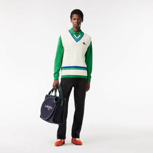 Lacoste Sweaters & Sweatshirts-Mens Relaxed Fit Wool Polo Sweater-AH0582-51-la coste - Image 2