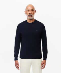 Lacoste Sweaters & Sweatshirts-Mens Merino Wool Crew Neck Sweater-AH1969-51-lacoste store