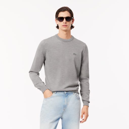 Lacoste Sweaters & Sweatshirts-Mens Merino Wool Crew Neck Sweater-AH1969-51-lacoste sale