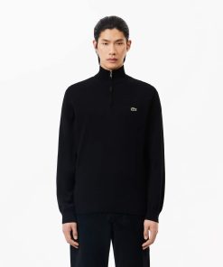 Lacoste Sweaters & Sweatshirts-Mens Zip-Up High-Neck Cotton Sweater-AH1980-51-la coste