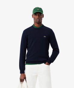 Lacoste Sweaters & Sweatshirts-Mens Crew Neck Cotton Sweater-AH1985-51-lacoste cardigan