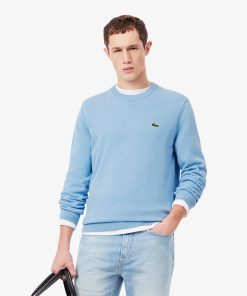 Lacoste Sweaters & Sweatshirts-Mens Crew Neck Cotton Sweater-AH1985-51-lacoste sale