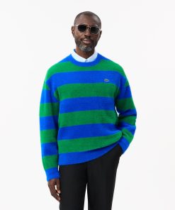 Lacoste Sweaters & Sweatshirts-Mens Relaxed Fit Fuzzy Knit Sweater-AH2915-51-lacoste sale