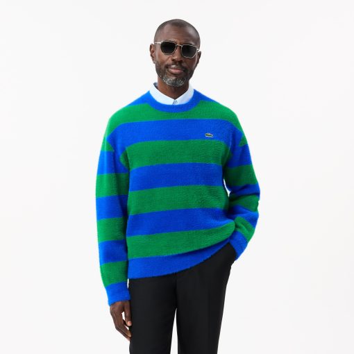 Lacoste Sweaters & Sweatshirts-Mens Relaxed Fit Fuzzy Knit Sweater-AH2915-51-lacoste sale