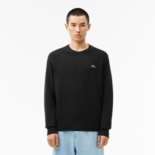 Lacoste Sweaters & Sweatshirts-Mens Wool Crew Neck Sweater-AH2916-51-lacoste store near me