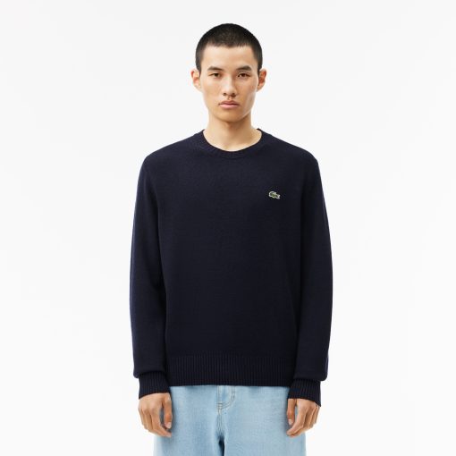 Lacoste Sweaters & Sweatshirts-Mens Wool Crew Neck Sweater-AH2916-51-lacoste outlet