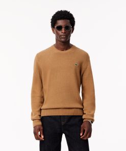 Lacoste Sweaters & Sweatshirts-Mens Wool Crew Neck Sweater-AH2916-51-lacoste store