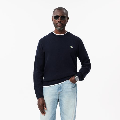 Lacoste Sweaters & Sweatshirts-Mens 3D Knit Cashmere Crew Neck Sweater-AH3136-51-lacoste store