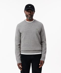 Lacoste Sweaters & Sweatshirts-Mens 3D Knit Cashmere Crew Neck Sweater-AH3136-51-lacosta