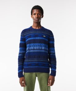 Lacoste Sweaters & Sweatshirts-Mens Fair Isle Alpaca and Wool Blend Sweater-AH5663-51-lacosta