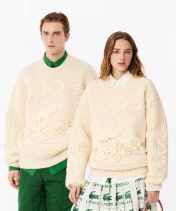 Lacoste Sweaters & Sweatshirts-Unisex Embroidery Collection Patchwork Sweater-AH8281-51-lacoste near me