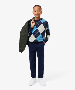 Lacoste Sweaters & Sweatshirts-Kids Cotton and Wool Argyle Sweater-AJ2485-51-lacosta 2