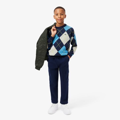 Lacoste Sweaters & Sweatshirts-Kids Cotton and Wool Argyle Sweater-AJ2485-51-lacosta - Image 2