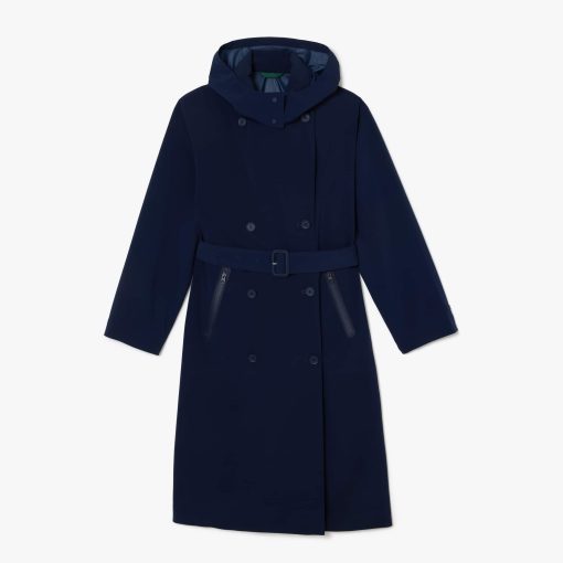 Lacoste Jackets & Coats-Womens Oversized Trench Coat-BF0022-51-lacoste cardigan