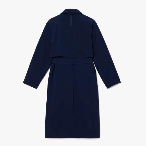 Lacoste Jackets & Coats-Womens Oversized Trench Coat-BF0022-51-lacoste cardigan - Image 2