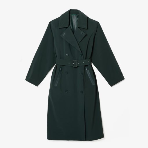 Lacoste Jackets & Coats-Womens Oversized Trench Coat-BF0022-51-lacoste sale - Image 2