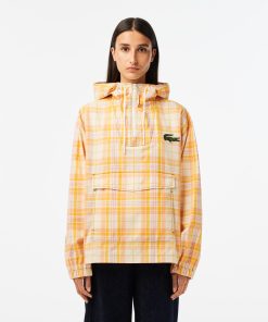 Lacoste Jackets & Coats-Women’s Checked Pull-Over Jacket-BF6428-51-lacoste sale