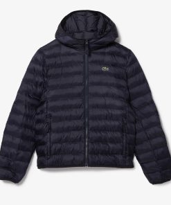 Lacoste Jackets & Coats-Mens Quilted Hooded Puffer Jacket-BH0539-51-lacoste france