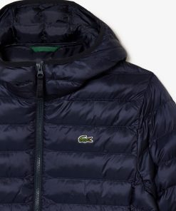 Lacoste Jackets & Coats-Mens Quilted Hooded Puffer Jacket-BH0539-51-lacoste france 2