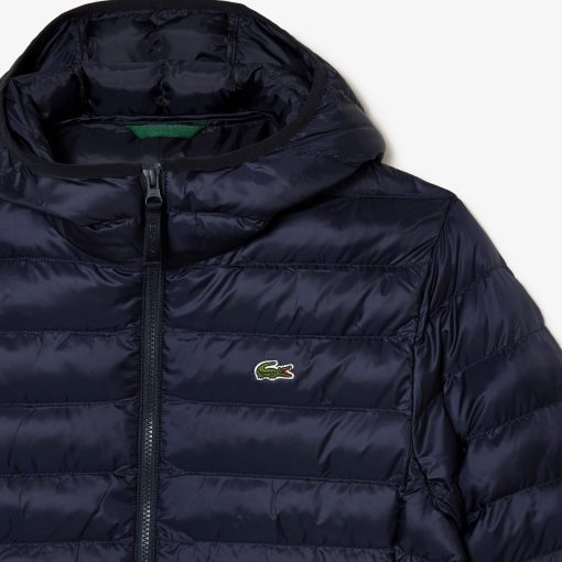 Lacoste Jackets & Coats-Mens Quilted Hooded Puffer Jacket-BH0539-51-lacoste france - Image 2